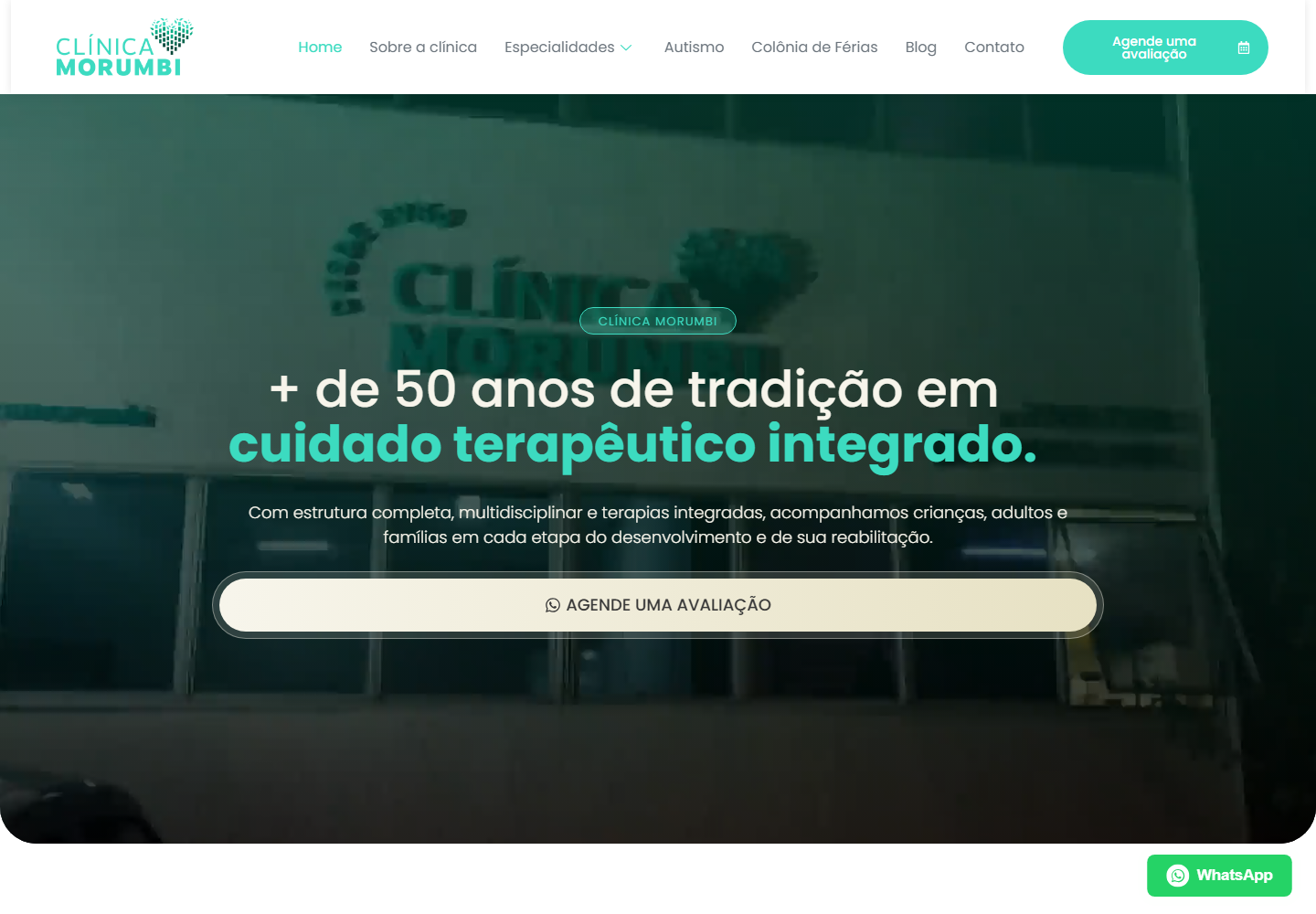 Clínica Morumbi homepage on desktop